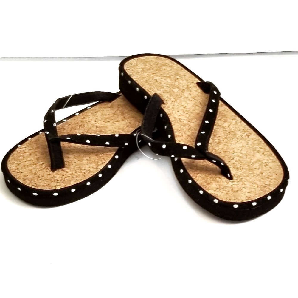 Ladies Polkadot Cork Look Sandals Size 8